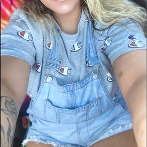 Target Wild Fable Distressed overalls Short